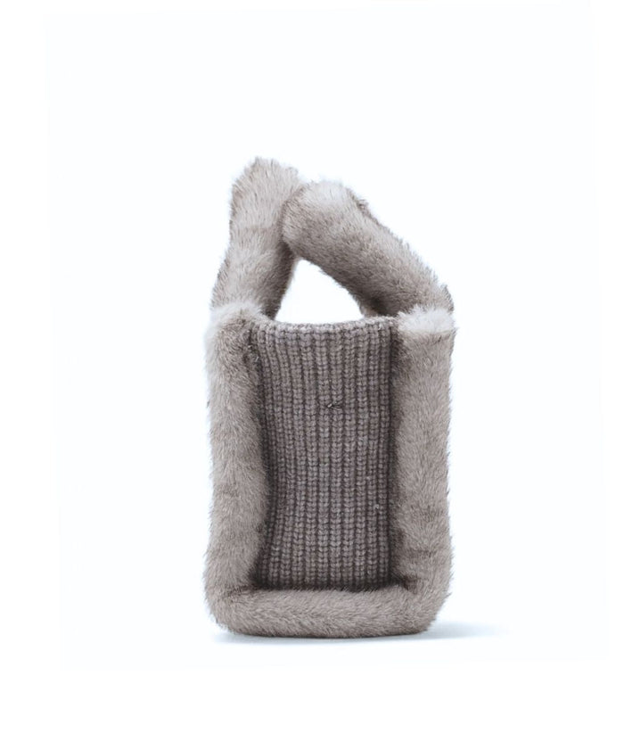 Mc2 Saint Barth Borsa Grigio Donna Vanity Mini Shearling Rib 3