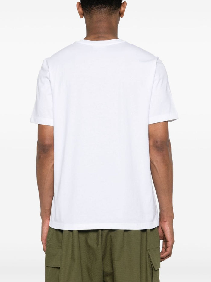 Maison Kitsune T-shirt Bianco Uomo Micro Ricamo Volpe Corre 3