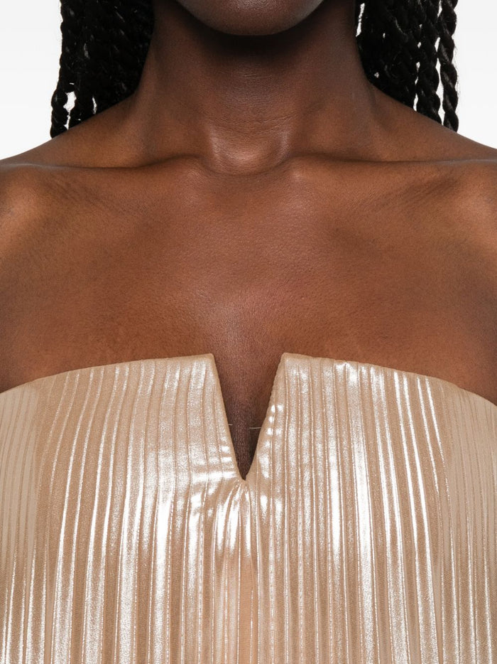 Rame Abito Plissettato Donna Oro 4