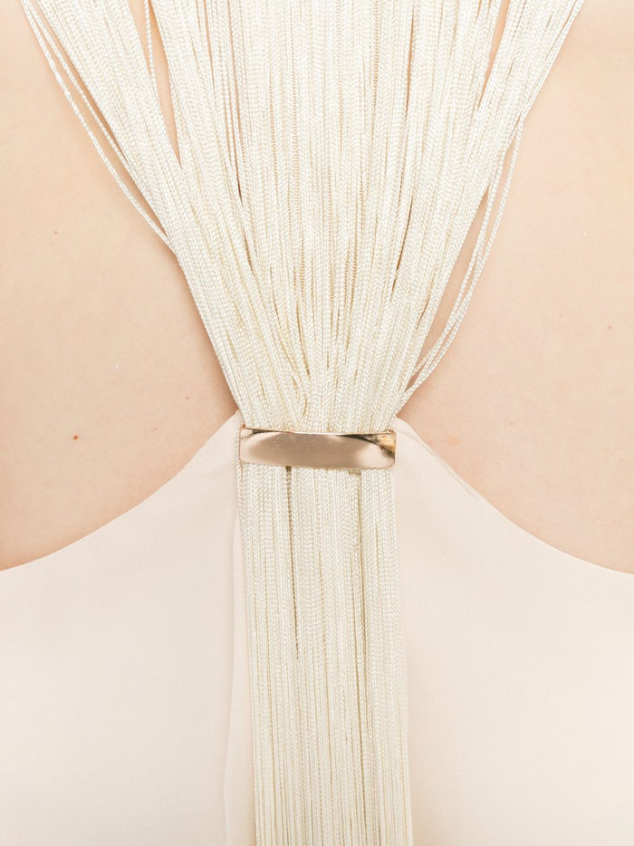 Rame Abito Scollo a V Donna Beige 4