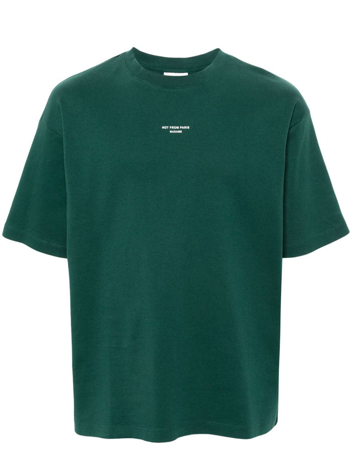 Drole De Monsieur T-Shirt Not From Paris Madame Uomo Verde 5