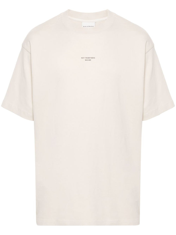 Drole De Monsieur T-Shirt Not From Paris Madame Uomo Beige 5