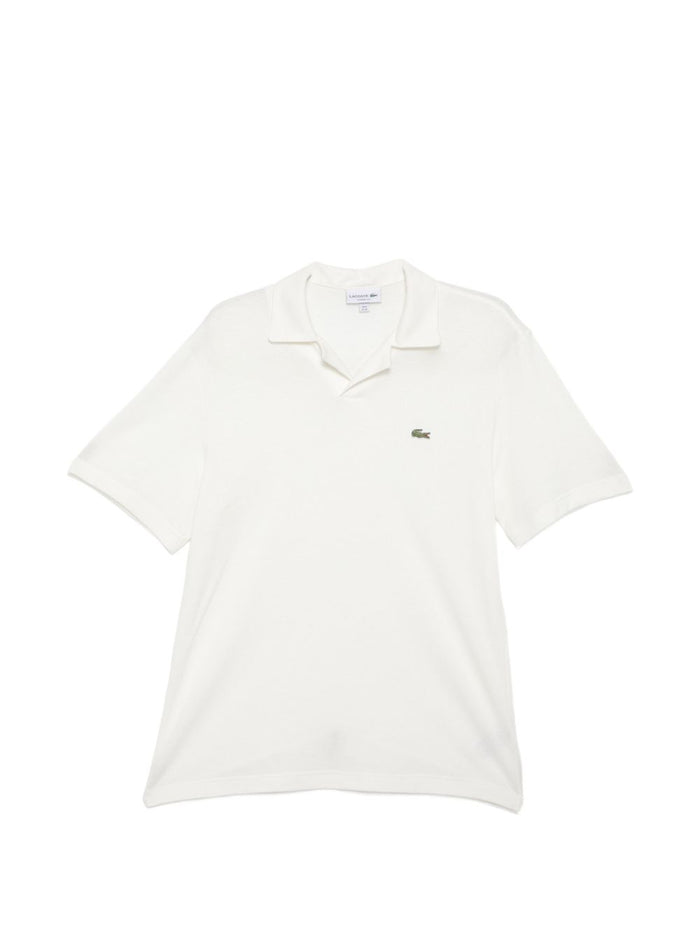 Lacoste Men's White Crocodile Embroidered Polo Shirt 1