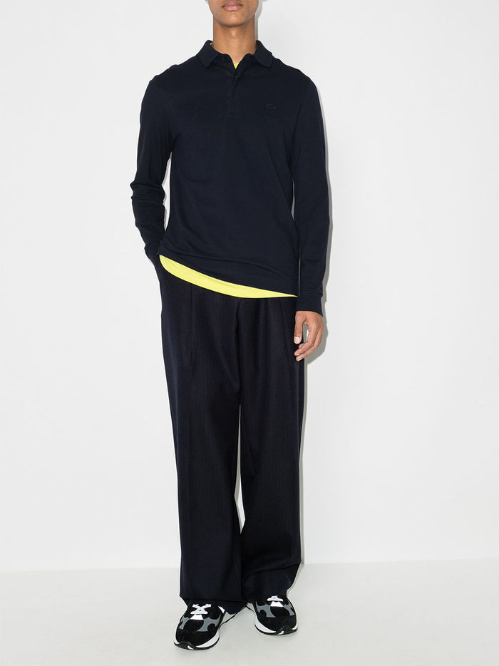 Lacoste Polo Blu Uomo Maniche Lunghe 1