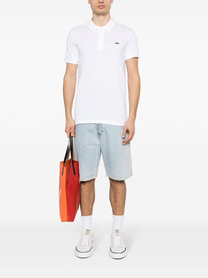 Lacoste Men's Green Crocodile Polo Shirt White 2