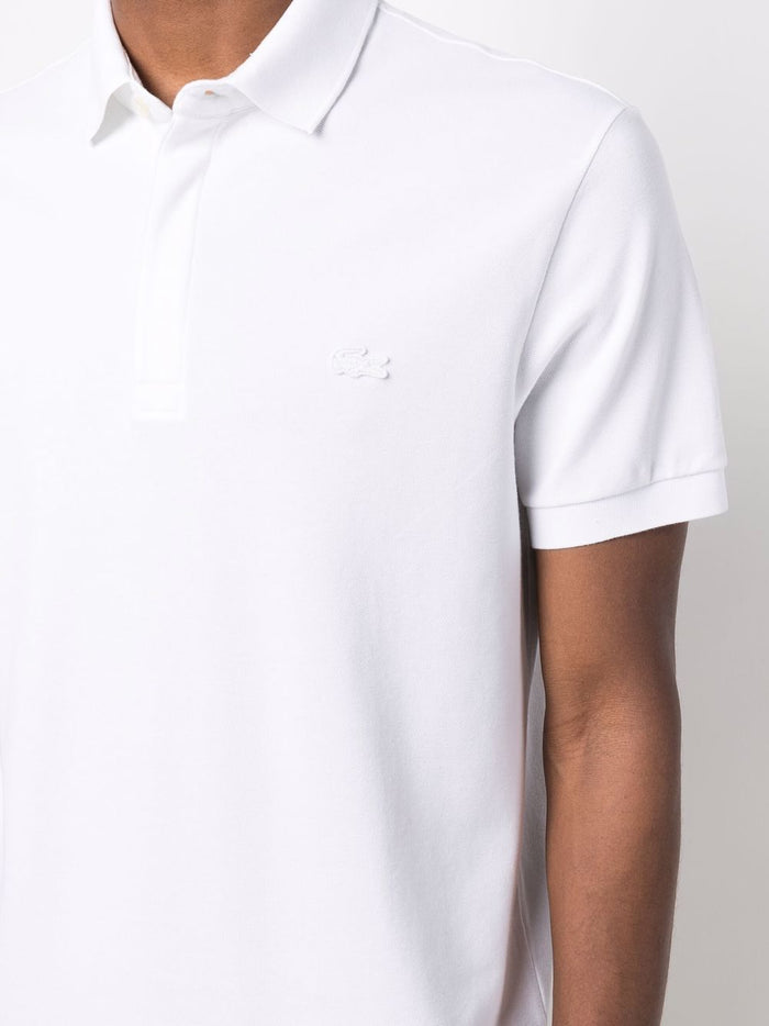 Lacoste Uomo Polo Bianco Regular Fit Piqué Elasticizzato Paris 4
