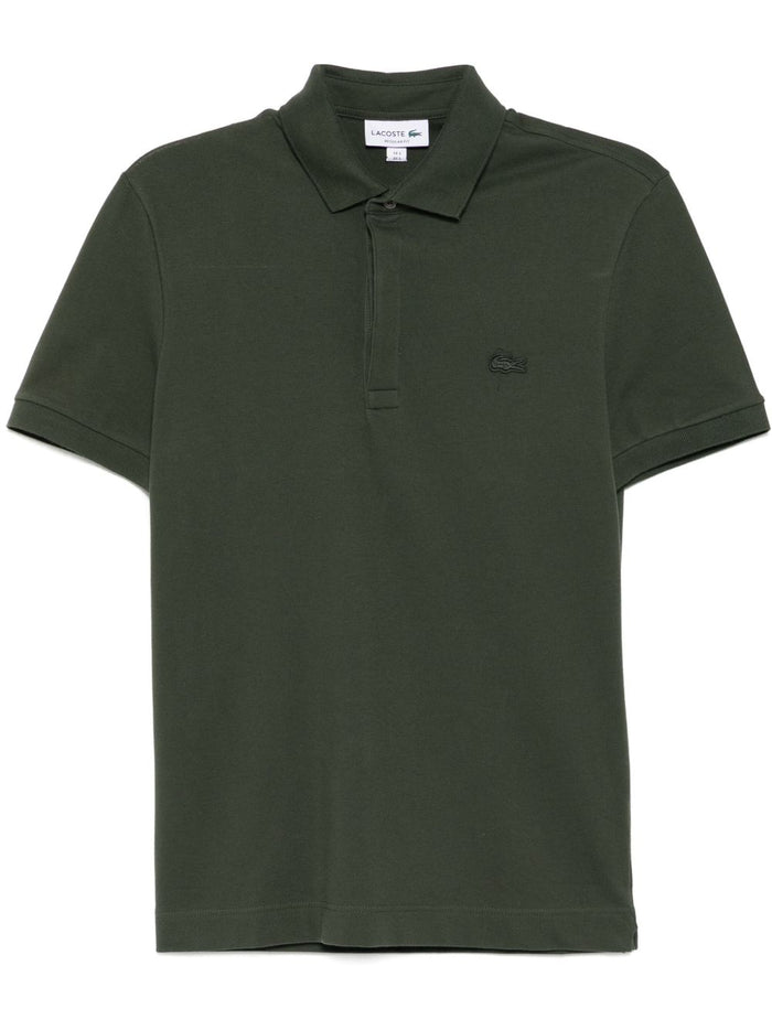 Lacoste Uomo Polo Verde Cachi Regular Fit Piqué Elasticizzato Paris 1