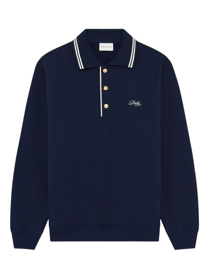 Drole De Monsieur Polo Maniche Lunghe Uomo Blu 1