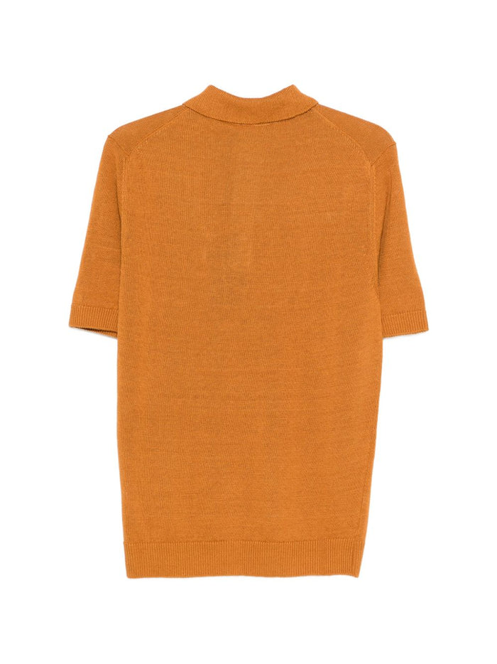 Filippo De Laurentis Men's Three-Button Polo Shirt Orange 2