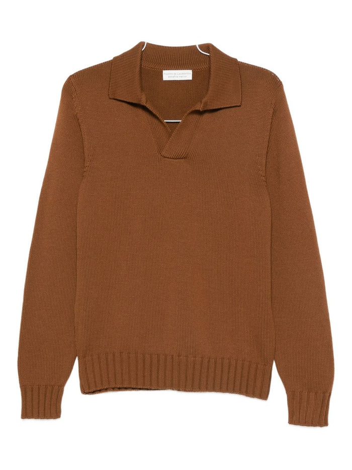 Filippo De Laurentis Maglia Marrone Uomo Polo 1