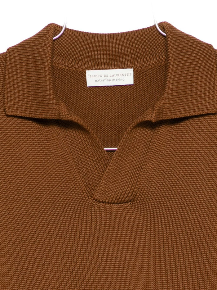 Filippo De Laurentis Maglia Marrone Uomo Polo 3