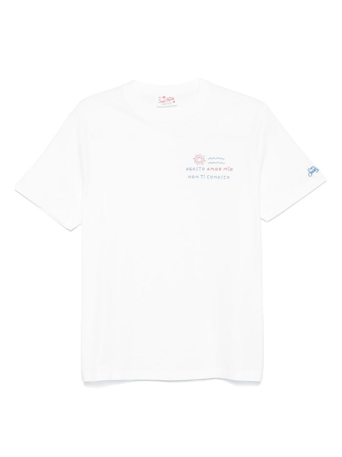 Mc2 Saint Barth Uomo T-shirt Bianco Agosto Amor Mio Non Ti Conosco 1