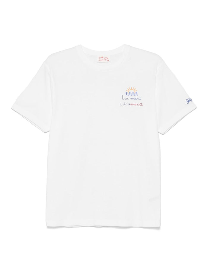 Mc2 Saint Barth Uomo T-shirt Bianco Tra Mare e Tramonti 1