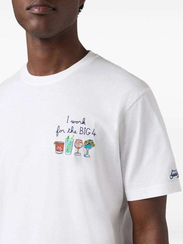 Mc2 Saint Barth T-shirt I work for the BIG 4 Uomo Bianco 3
