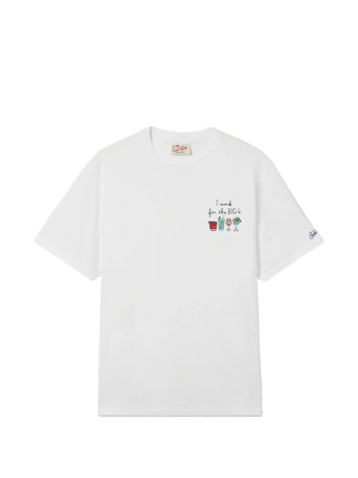 Mc2 Saint Barth T-shirt I work for the BIG 4 Uomo Bianco 4
