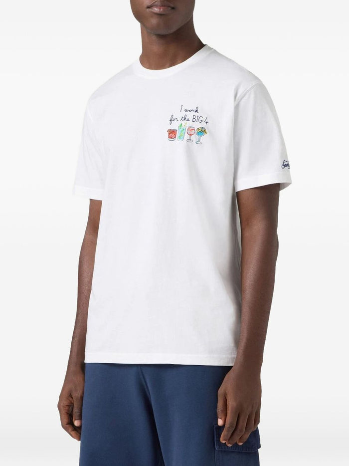 Mc2 Saint Barth T-shirt I work for the BIG 4 Uomo Bianco 1