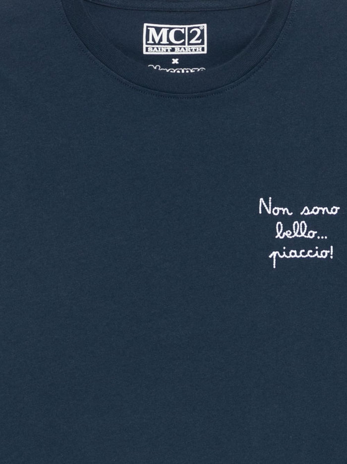 Mc2 Saint Barth T-shirt Non Sono Bello Piaccio Uomo Blu 3