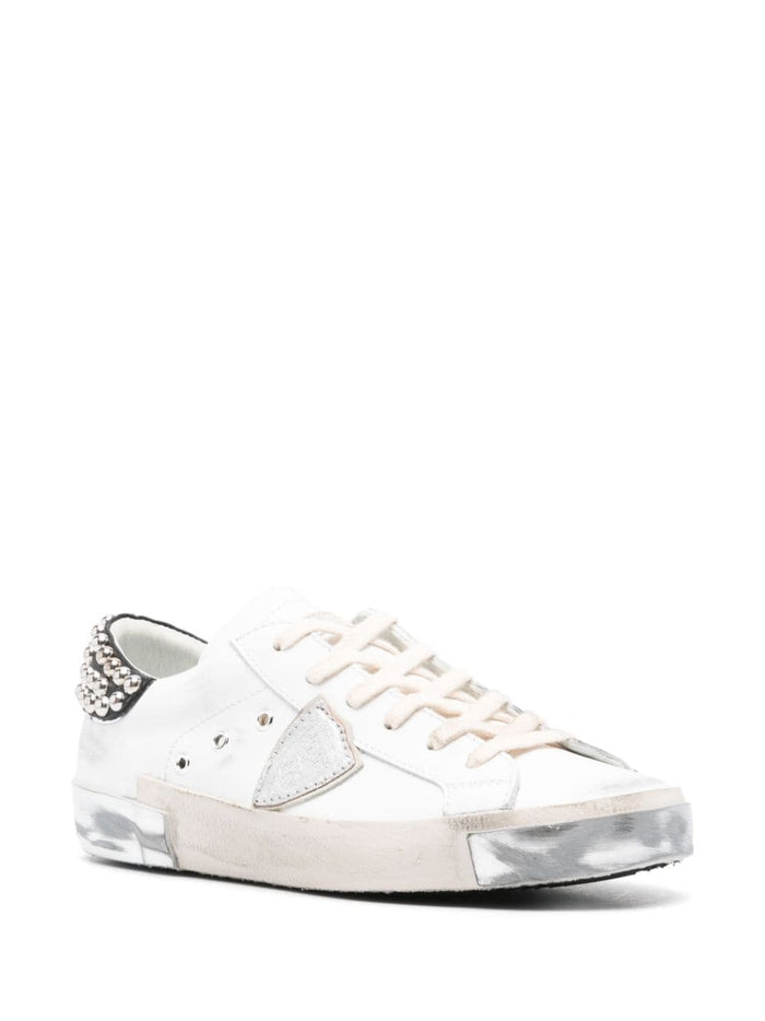 Philippe Model Scarpa Bianco Donna con Borchiette 4