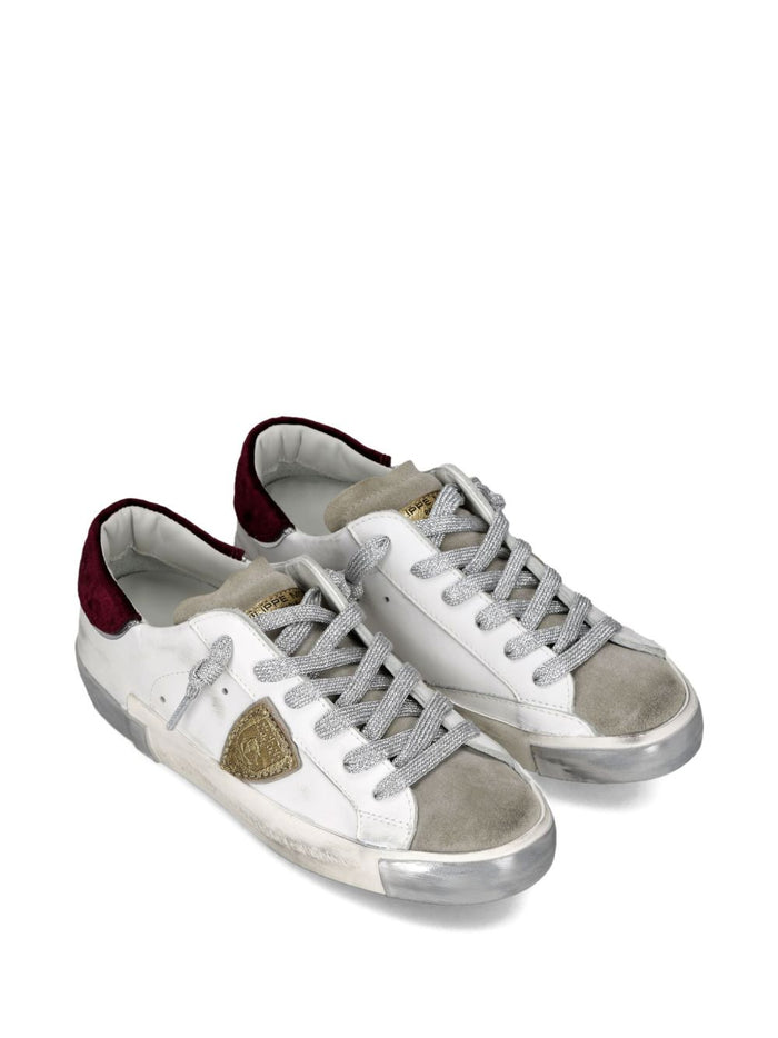 Philippe Model Prsx Donna Sneakers Bianco-Bordeaux 2