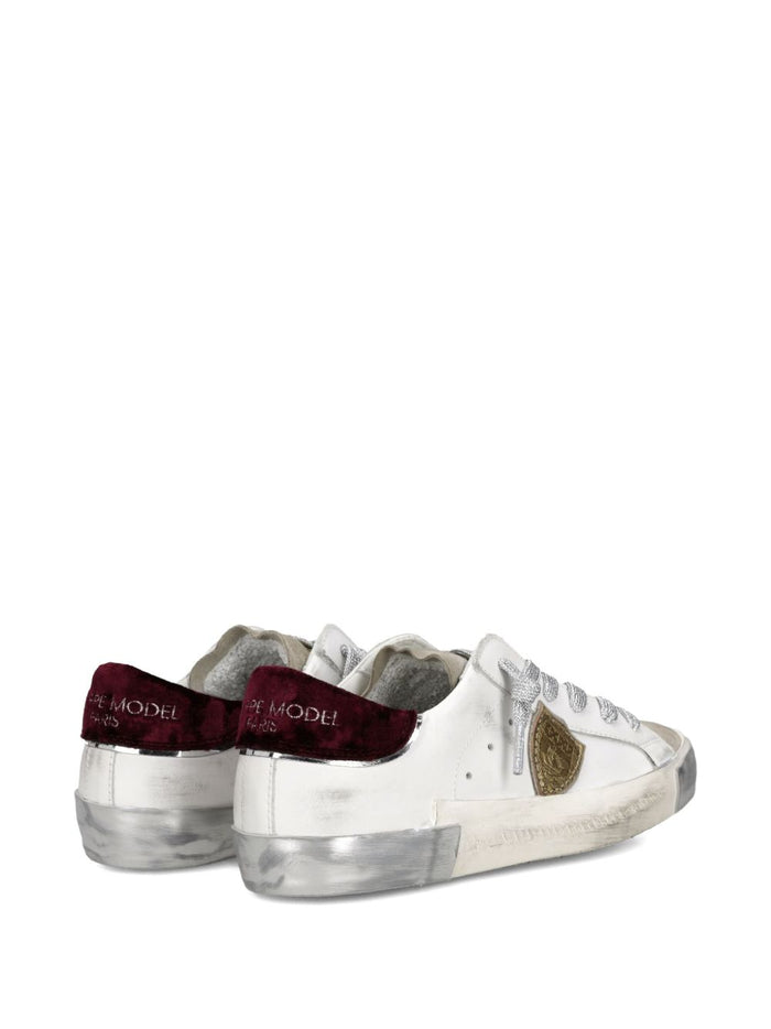 Philippe Model Prsx Donna Sneakers Bianco-Bordeaux 4