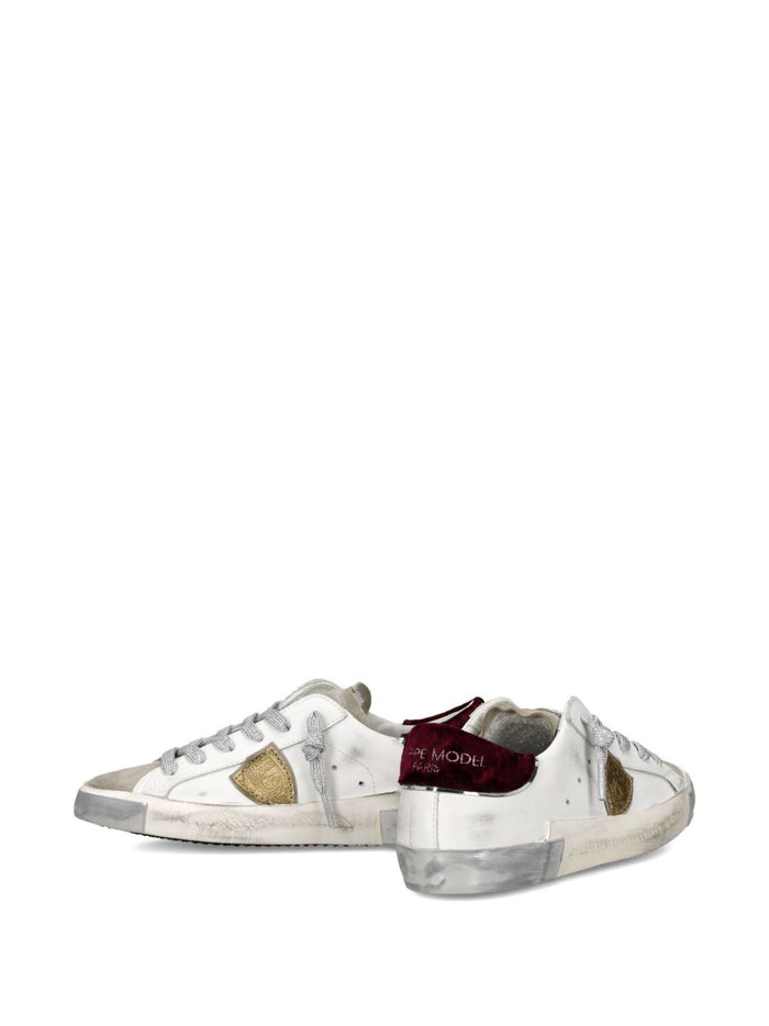 Philippe Model Prsx Donna Sneakers Bianco-Bordeaux 5