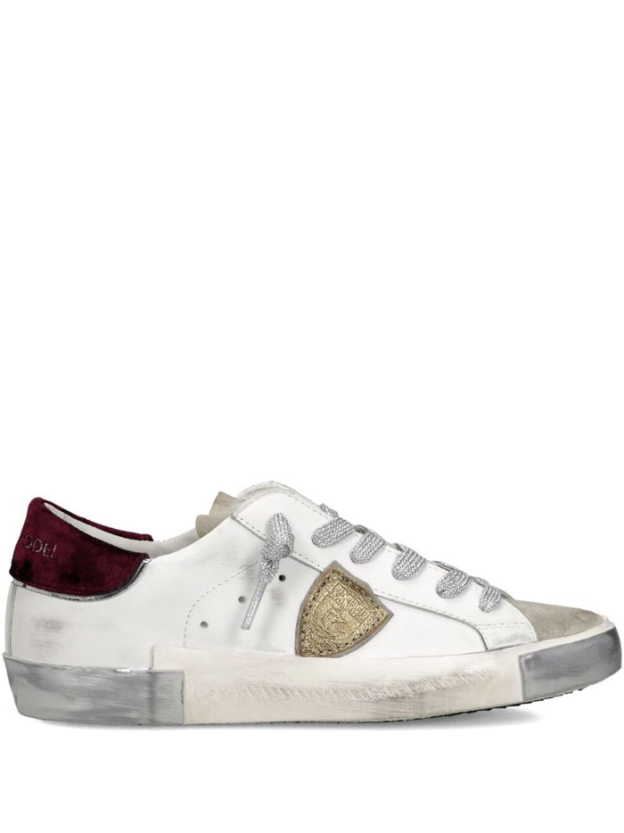 Philippe Model Prsx Donna Sneakers Bianco-Bordeaux 1