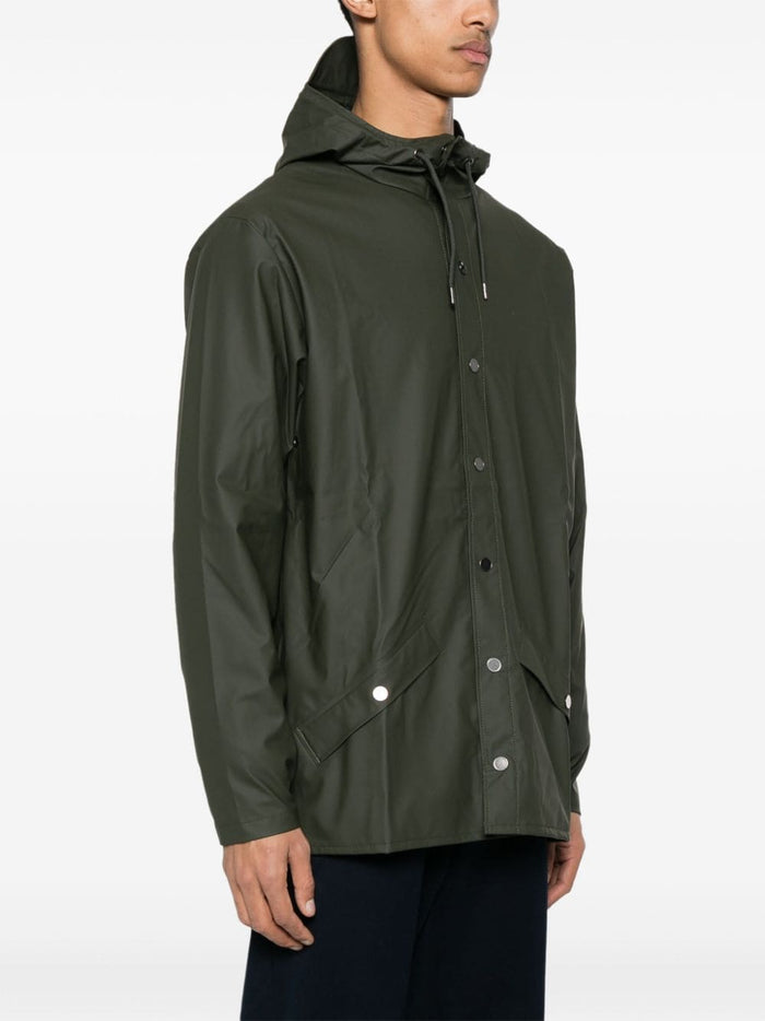 Rains Green Jacket Men Waterproof Straight Hood 2