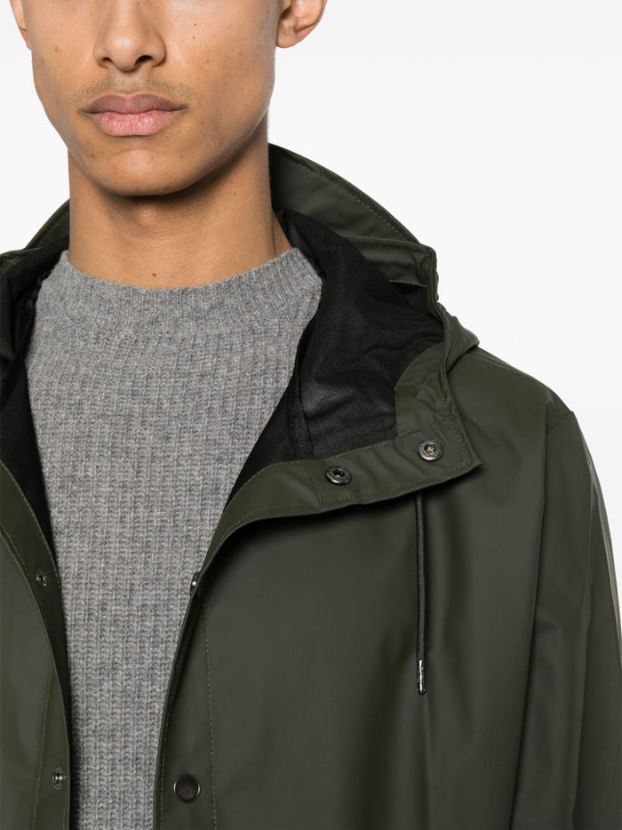 Rains Green Jacket Men Waterproof Straight Hood 4