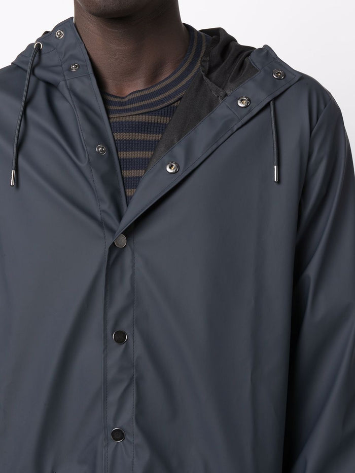 Rains Blue Jacket Men Waterproof Straight Hood 4