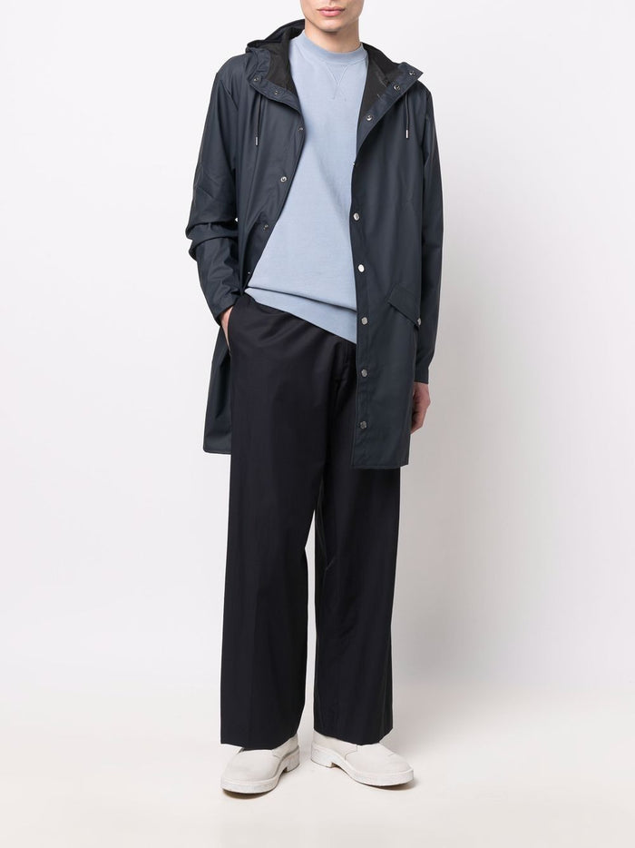 Rains Blue Jacket Men Waterproof Straight Long 1