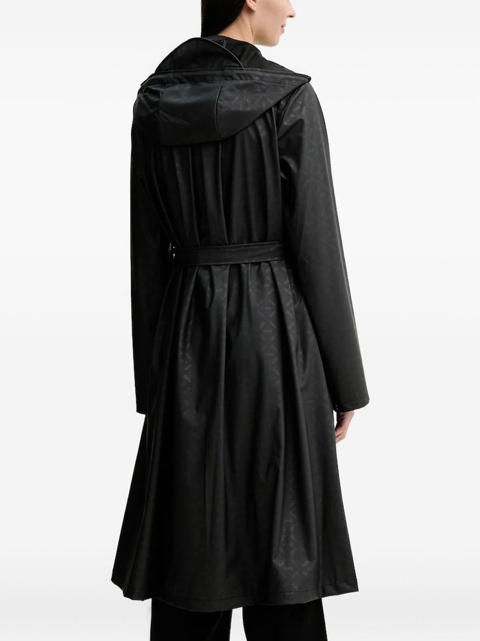 Rains Damen-Jacke mit Kapuze und Gürtel, schwarz 2