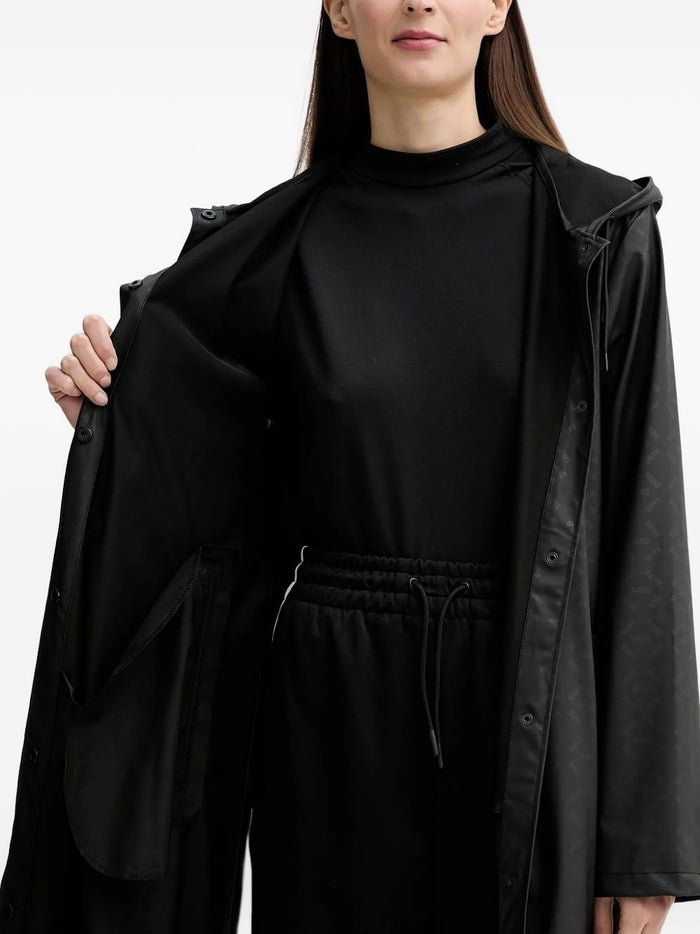 Rains Damen-Jacke mit Kapuze und Gürtel, schwarz 3