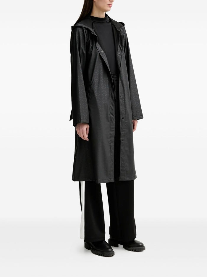 Rains Damen-Jacke mit Kapuze und Gürtel, schwarz 1