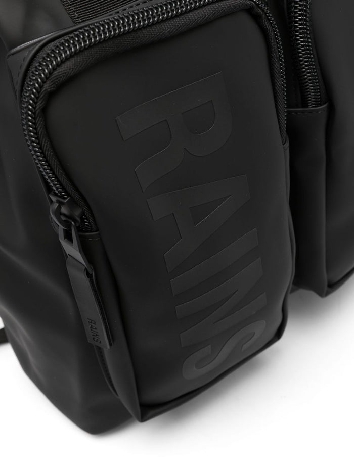 Rains Borsa Nero Unisex Logo Stampato 5
