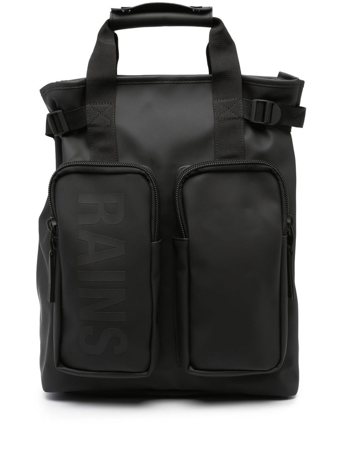 Rains Borsa Nero Unisex Logo Stampato 1