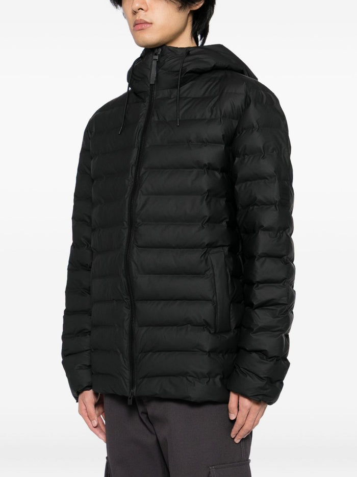 Schwarze Unisex-Kapuzenjacke von Rains 1