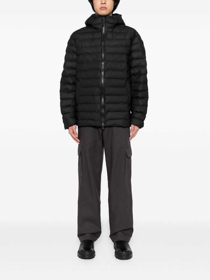 Schwarze Unisex-Kapuzenjacke von Rains 2