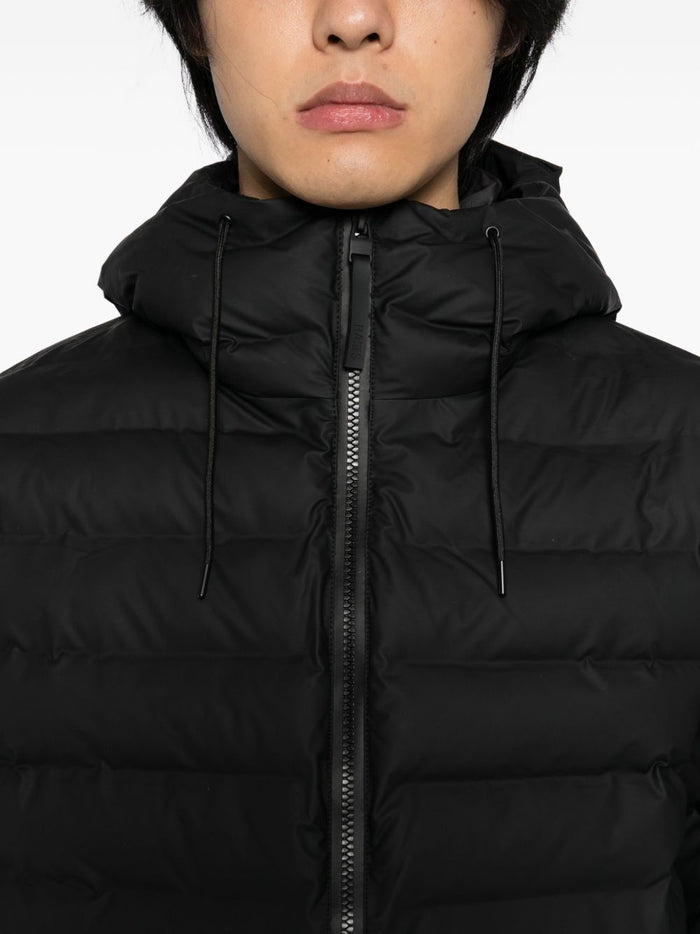 Schwarze Unisex-Kapuzenjacke von Rains 4