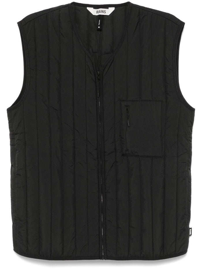 Rains Gilet Nero Unisex Trapuntato 5