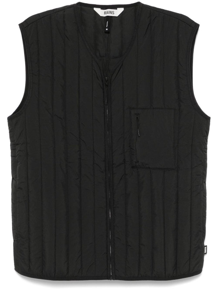 Rains Gilet Nero Uomo Trapuntato 5