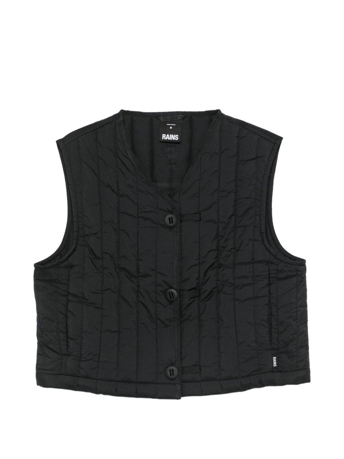 Rains Gilet Nero Uomo 1