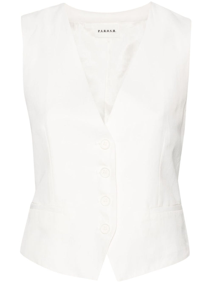 Parosh Women's White Vest 1