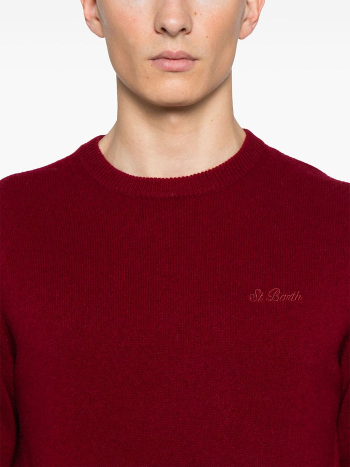 Mc2 Saint Barth Maglia Bordeaux Uomo Ricamo Logo 4