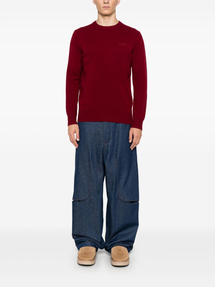 Mc2 Saint Barth Maglia Bordeaux Uomo Ricamo Logo 1