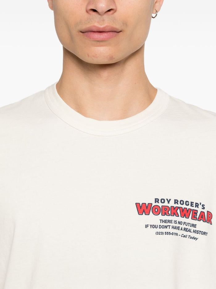 Roy Rogers T-Shirt Bianco Uomo Stampa Logo 4