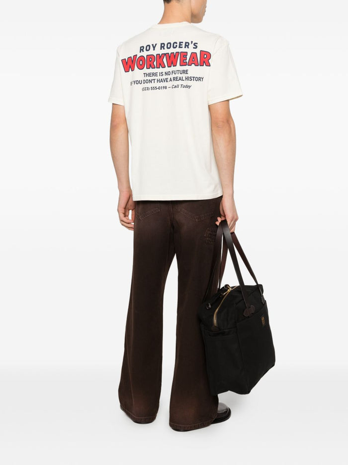 Roy Rogers T-Shirt Bianco Uomo Stampa Logo 2
