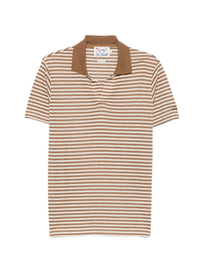 Mc2 Saint Barth Polo Rye Righe Uomo Marrone 1