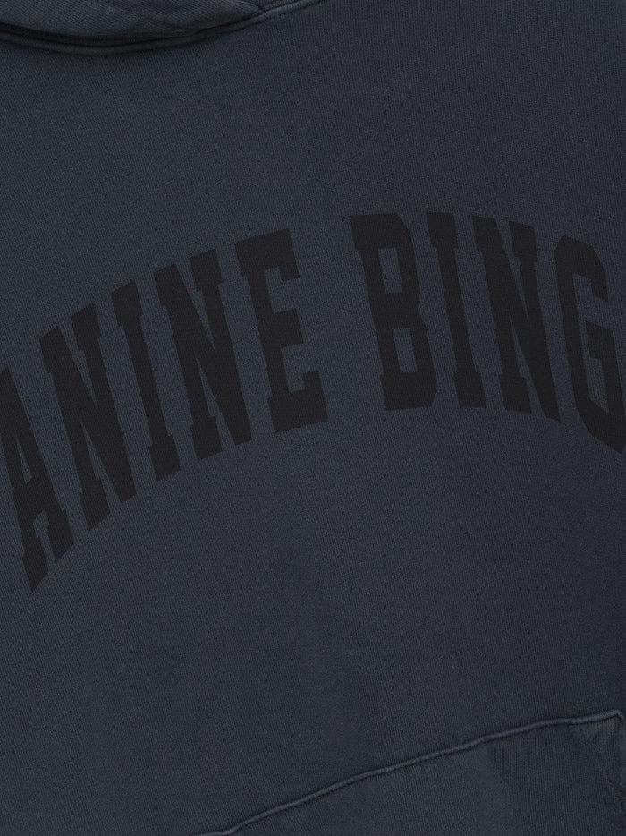 Anine Bing Damen-Kapuzenpullover mit Logo-Print in Blau 3