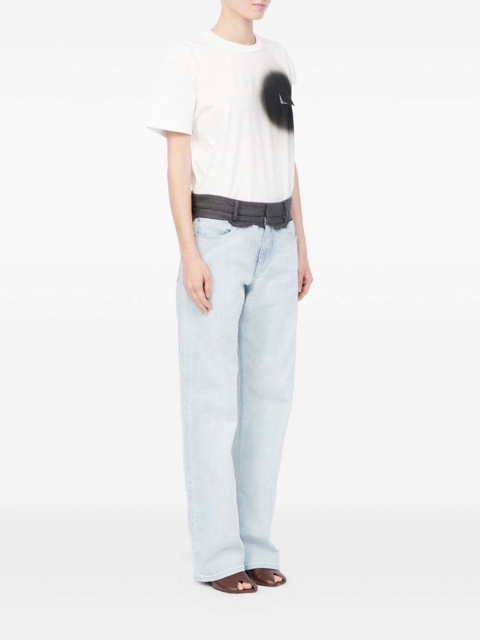 Mm6 Maison Margiela Jeans Banda Vita Donna Blu 2