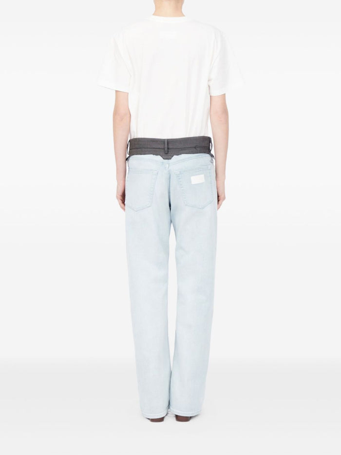 Mm6 Maison Margiela Jeans Banda Vita Donna Blu 4